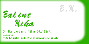 balint mika business card